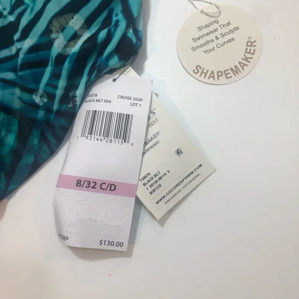Coco Reef Amaris Blouson one piece swimsuit Sz 8 - Picture 2 of 7